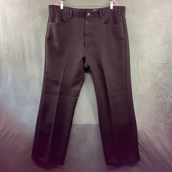 VTG Levi's 42 x 30 Black Gold Tab Trousers USA Made Dacron Polyester Paper Tag - Picture 1 of 14